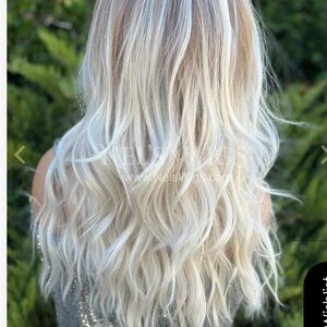 Luxury lace front platinum blonde glueless wig synthetic